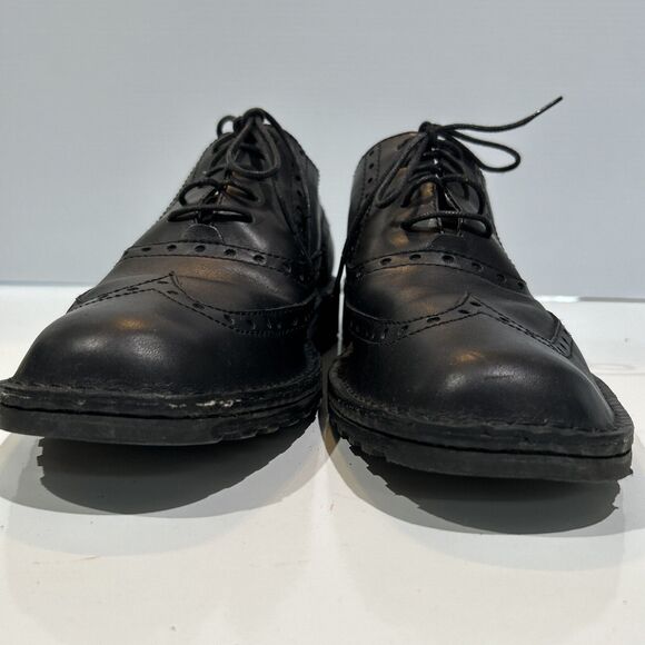 Born Oxford Shoes Mens Size 14 Black Leather Comfort Wingtip Brogue Lug Sole main image 6